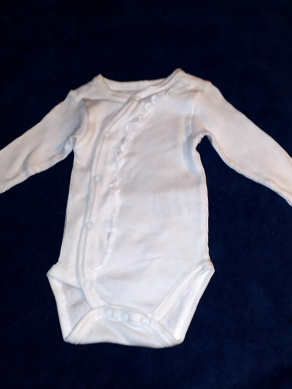 Soft White Long-Sleeve Baby One-Piece Bodysuit